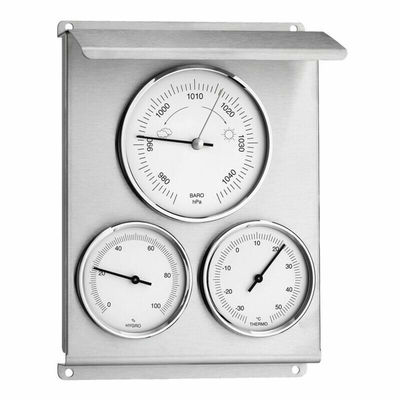 Barom&egrave;tre ext&eacute;rieur thermom&egrave;tre hygrom&egrave;tre en inox
