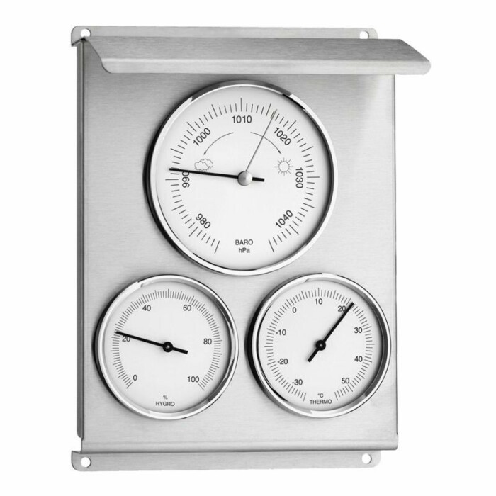 Barom&egrave;tre ext&eacute;rieur thermom&egrave;tre hygrom&egrave;tre en inox