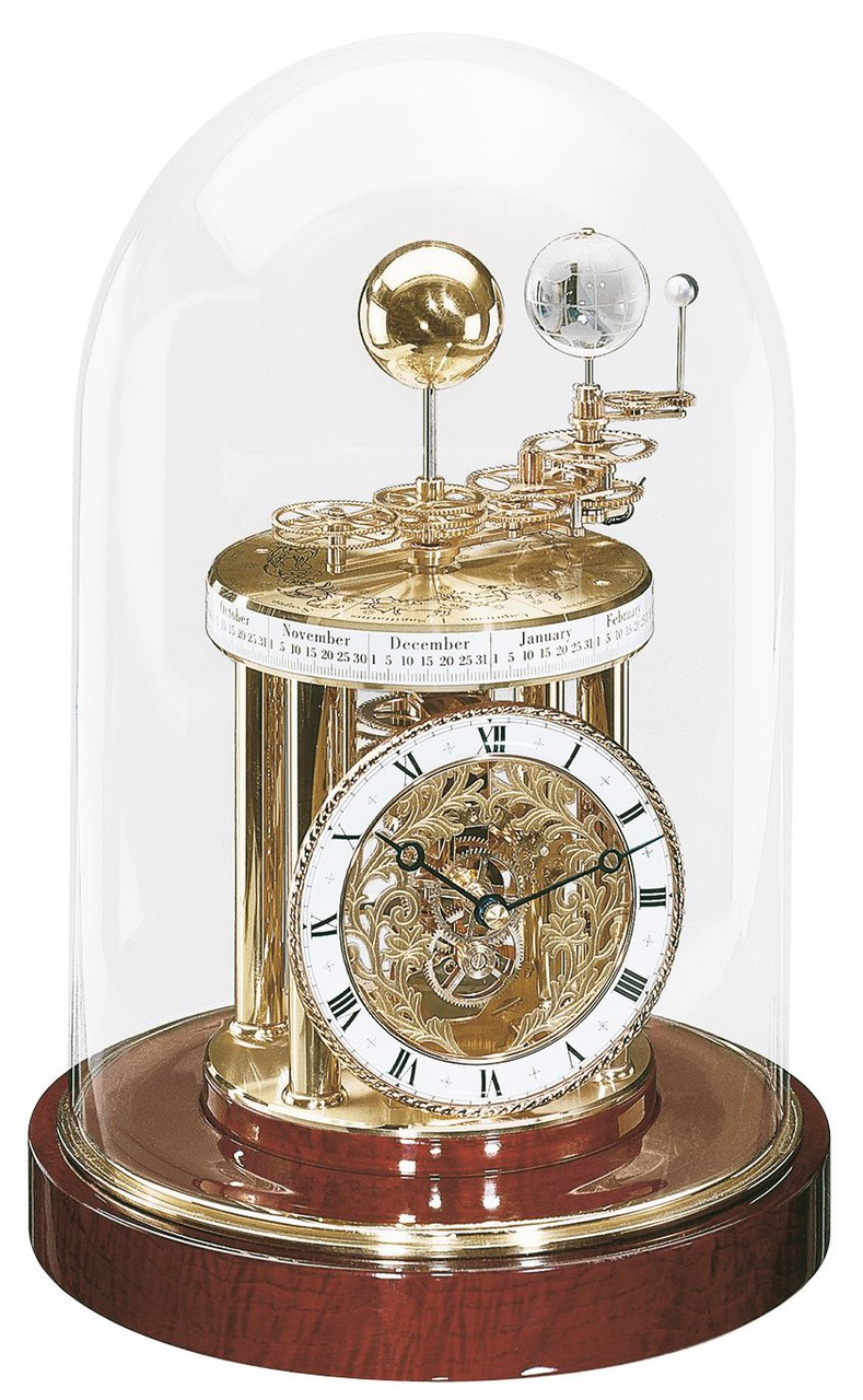 Pendule de table Astrolabium en bois d'acajou