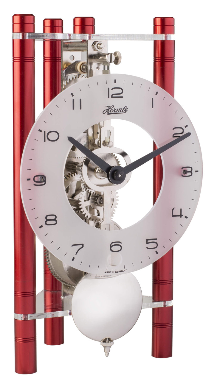 Pendule &agrave; poser m&eacute;canique triangulaire rouge