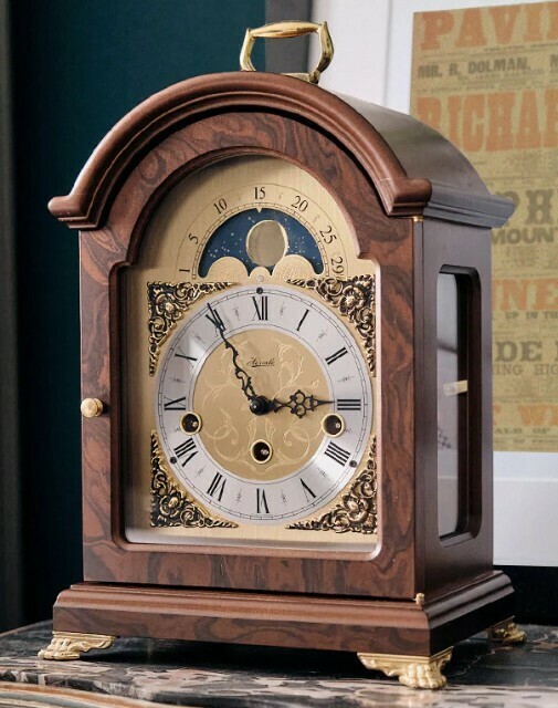 Pendule &agrave; poser avec phases de lune Hermle profil