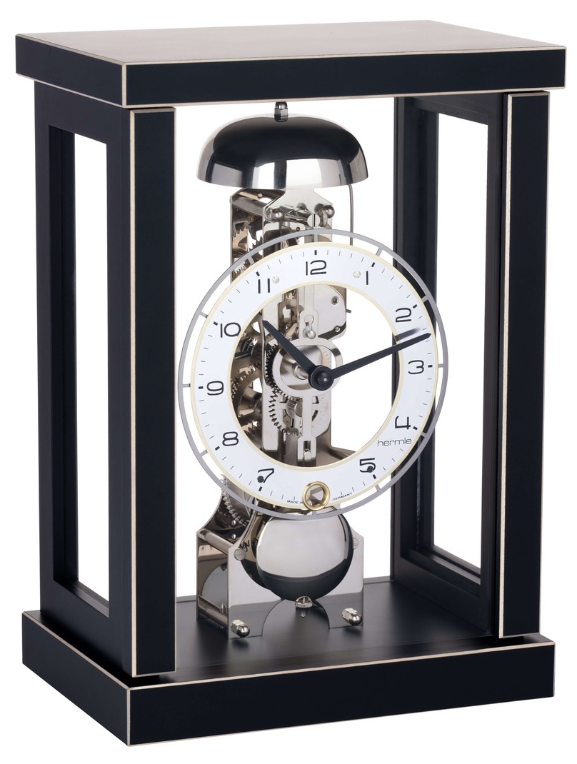 AMS 301 Horloge murale avec pendule mécanique Golden noir métal pendule squelette 