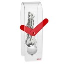 Pendule squelette Hermle acrylique transparent grosses aiguilles rouges