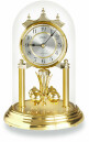 Pendule 400 jours &agrave; sonnerie 4/4 Westminster en m&eacute;tal dor&eacute; et argent&eacute; 23 cm