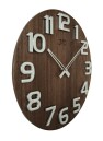 Horloge murale chiffres en relief cadran en bois profil