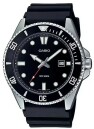 Montre Casio bracelet en r&eacute;sine avec date lunette noire