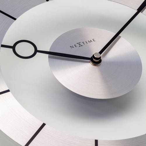 Pendule murale silencieuse en verre et aluminium_zoom