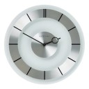 Pendule murale silencieuse en verre et aluminium