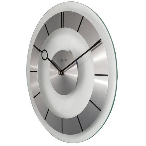 Pendule murale silencieuse en verre et aluminium_zoom2