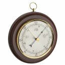 Barom&egrave;tre mural rond en bois de noyer