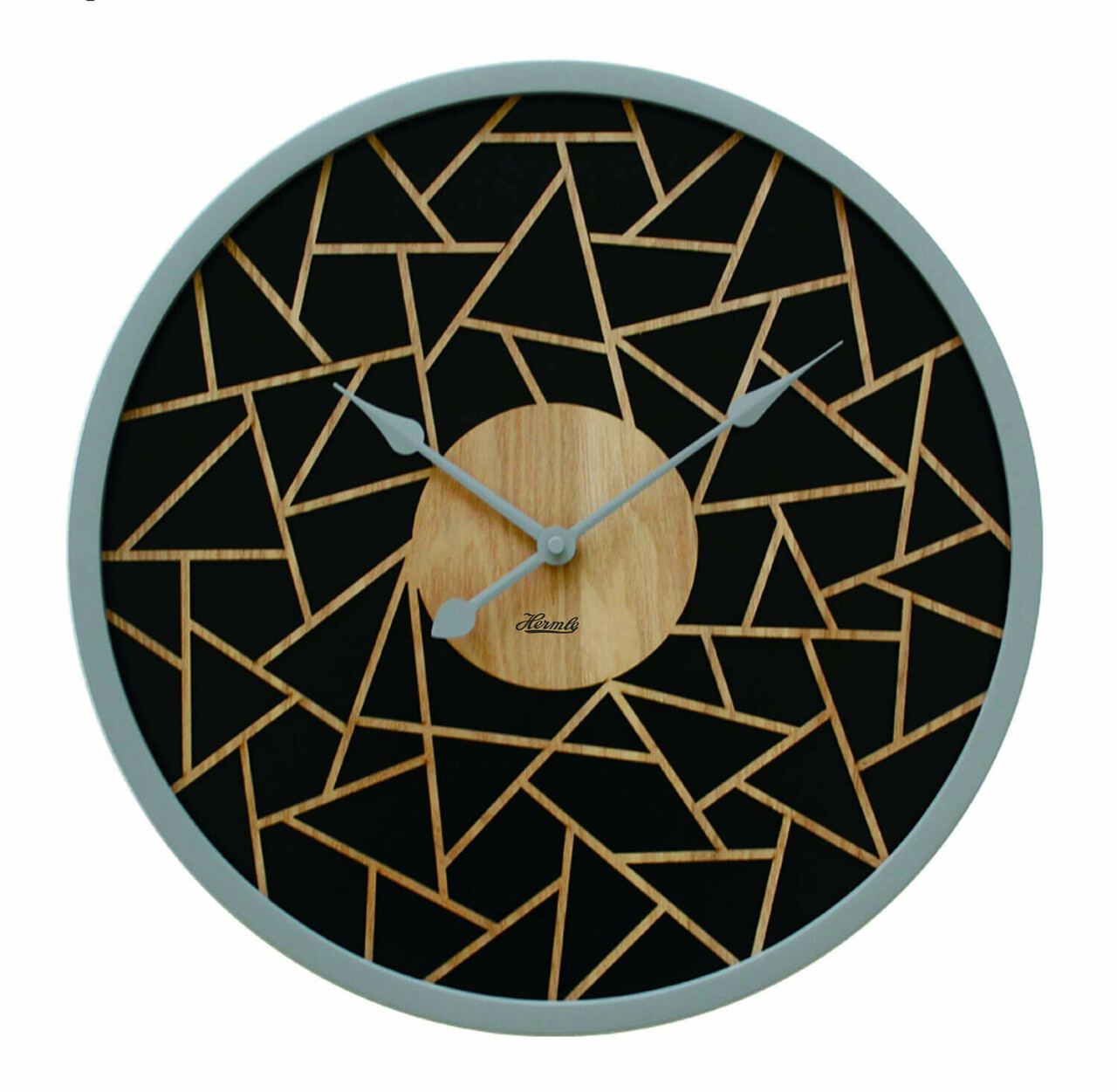 Horloge murale noire en bois d&eacute;coup&eacute; &Oslash; 40 cm