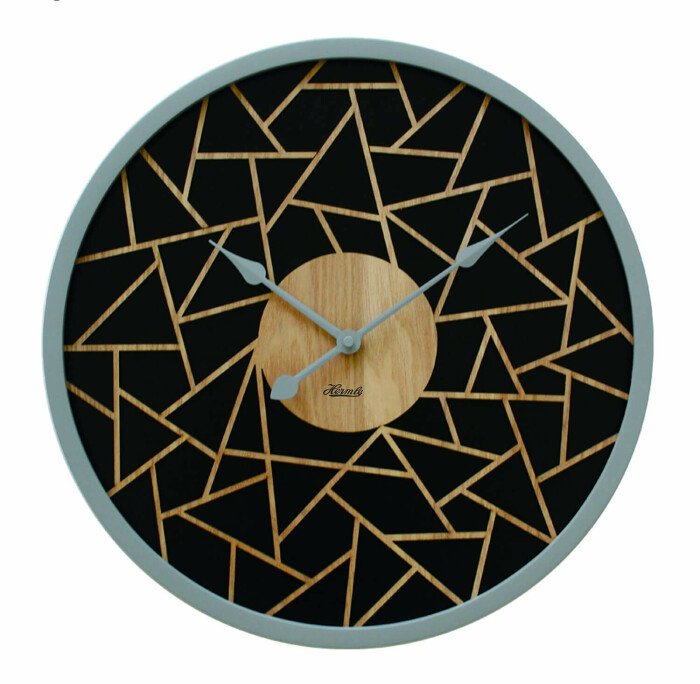 Horloge murale noire en bois découpé Ø 40 cm