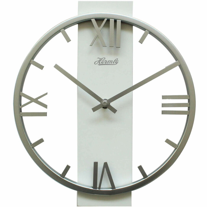 Horloge murale grise en métal découpé Ø 30 cm