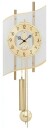 Pendule murale m&eacute;canique d&rsquo;int&eacute;rieur dor&eacute;e en verre