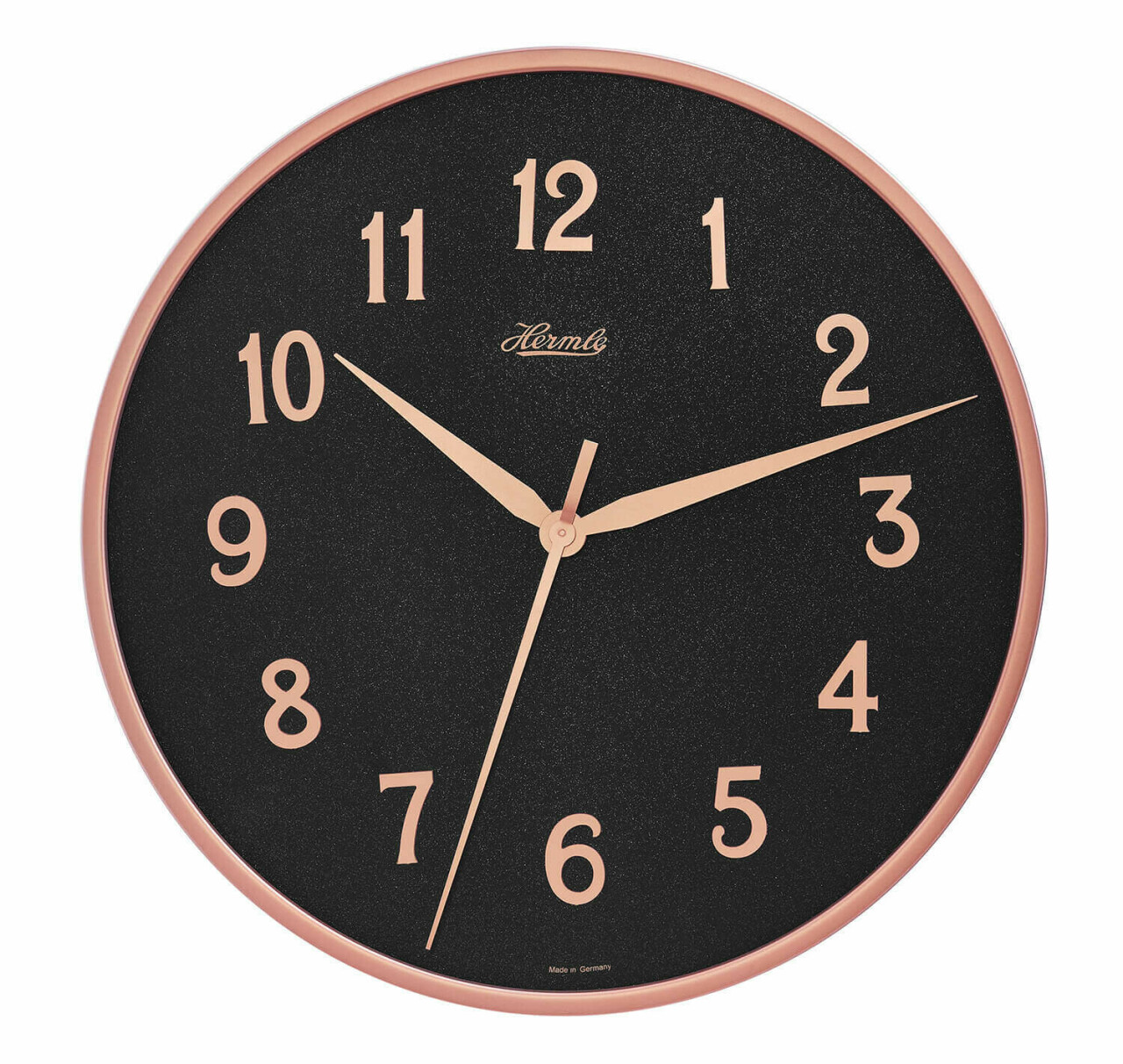 Horloge murale noire et cuivr&eacute;e en m&eacute;tal &Oslash; 40 cm