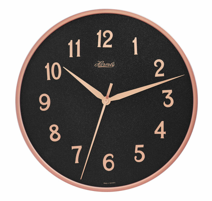 Horloge murale noire et cuivrée en métal Ø 40 cm