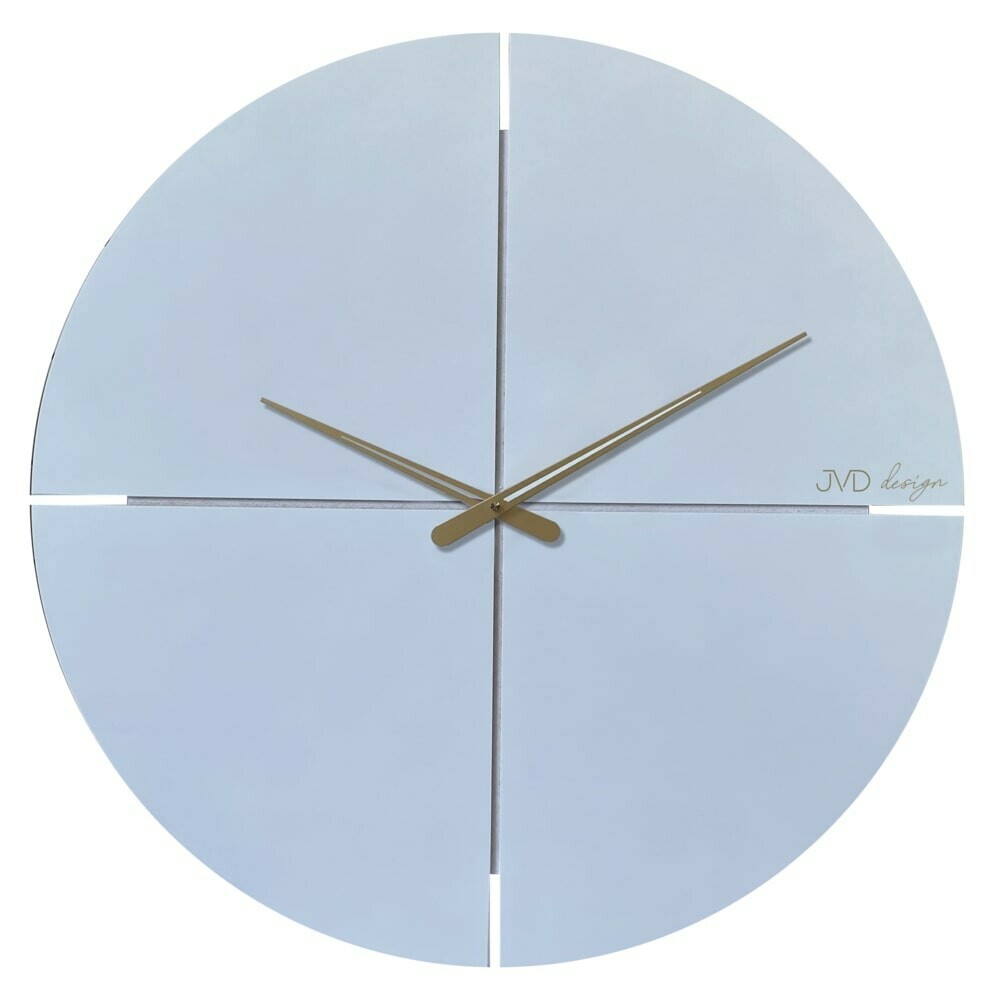 Horloge murale en bois grand format 60 cm bleu ciel
