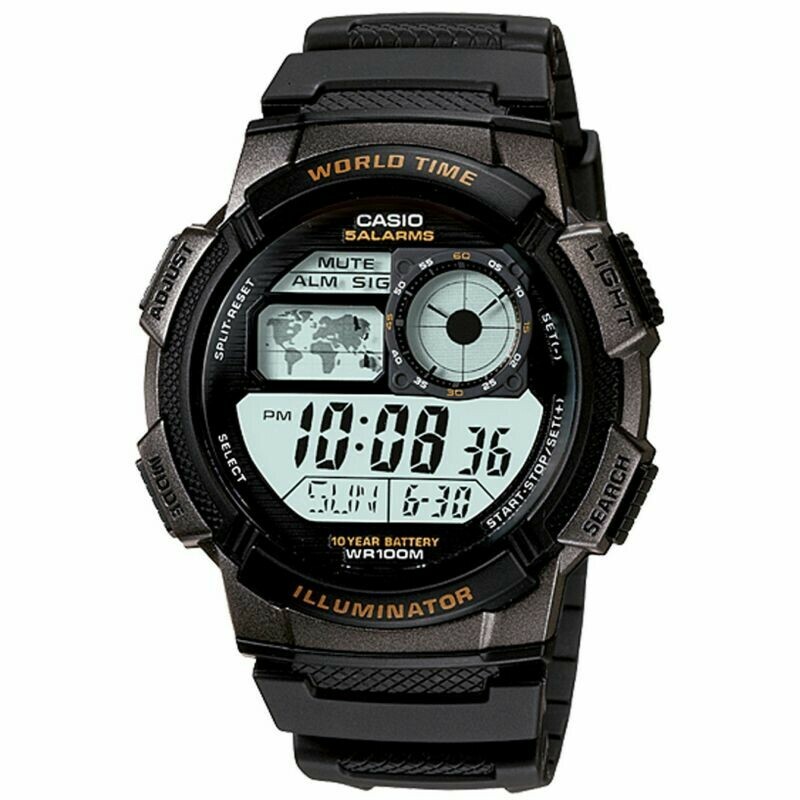 Montre sportive Casio chronom&egrave;tre bracelet noir