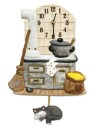 Pendule murale marron pour cuisine cuisini&egrave;re traditionnelle