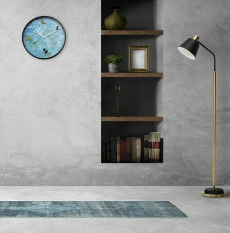 Pendule murale silencieuse bleue
