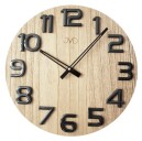 Horloge murale chiffres en relief cadran en bois clair