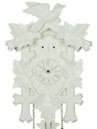 Horloge coucou musical toute blanche &agrave; piles_zoom
