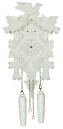 Horloge coucou musical toute blanche &agrave; piles