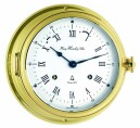 Horloge marine m&eacute;canique en laiton massif dor&eacute;