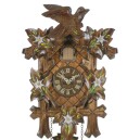 Horloge coucou de la For&ecirc;t-Noire &agrave; d&eacute;cor d'edelweiss zoom