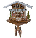 Horloge coucou musical &agrave; piles chalet enneig&eacute; 27 cm