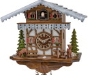 Horloge coucou musical &agrave; piles chalet enneig&eacute;_zoom