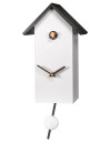 Horloge coucou moderne blanc &agrave; piles toit noir