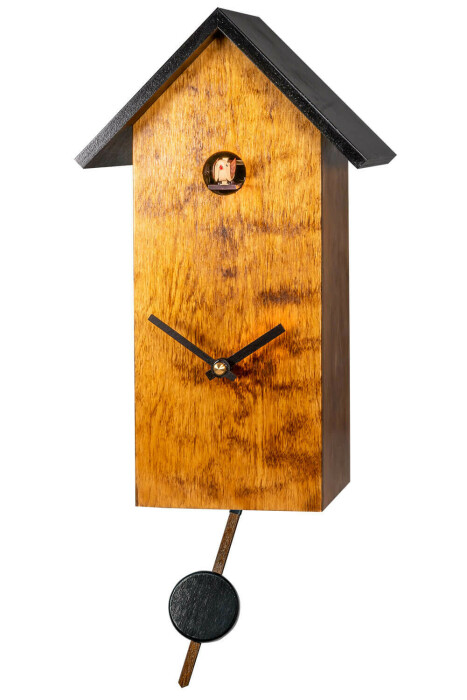Horloge coucou moderne à pile bois naturel à piles sans décor