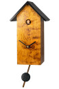 Horloge coucou moderne &agrave; pile bois naturel &agrave; piles sans d&eacute;cor