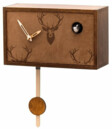Horloge coucou musical &agrave; poser en bois marron 24 cm avec balancier