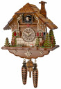 Horloge coucou chalet &agrave; piles c&oelig;ur rouge