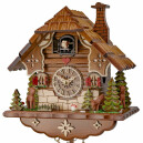 Horloge coucou chalet &agrave; piles c&oelig;ur rouge_zoom