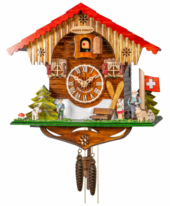 Horloge coucou mécanique 1 jour Chalet Heidi 25 cm