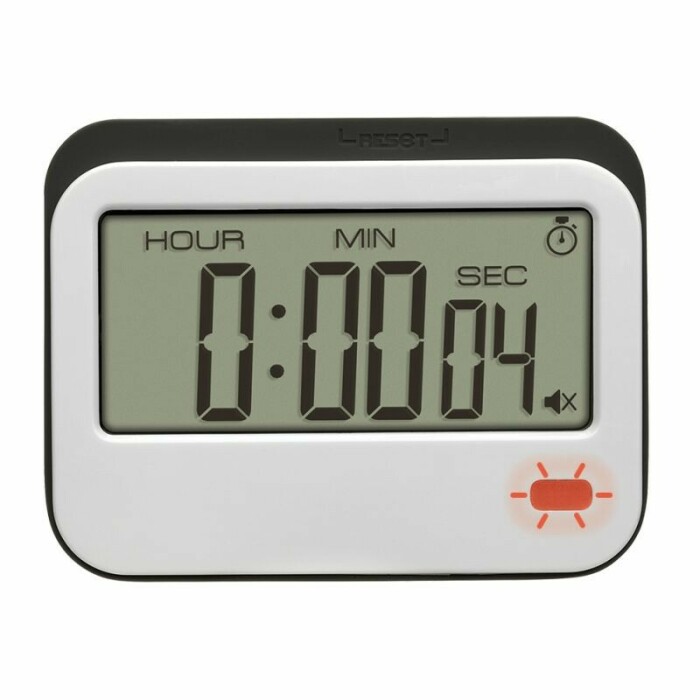 Minuteur digital gris sonore lumineux vibrant en silicone