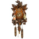 Horloge coucou traditionnelle &agrave; pile de la For&ecirc;t-Noire &agrave; d&eacute;cor de feuilles et oiseaux