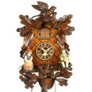 Horloge coucou traditionnelle &agrave; pile de la For&ecirc;t-Noire &agrave; d&eacute;cor de feuilles et oiseaux Zoom