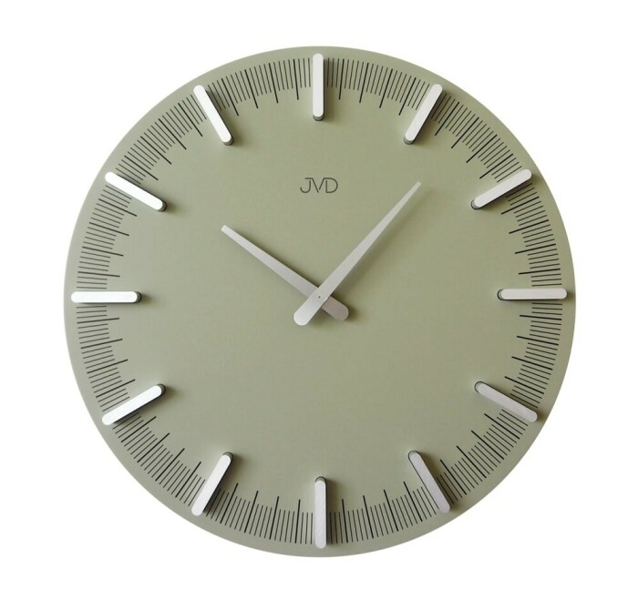 Horloge murale en bois index en relief avec chemin de fer vert