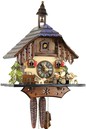 Horloge coucou m&eacute;canique chalet 1 jour personnage petit chien