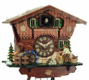 Horloge coucou musical b&ucirc;cheron roue du moulin_zoom