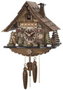 Horloge coucou m&eacute;canique traditionnel 1 jour chalet avec ours 23 cm