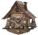 Horloge coucou m&eacute;canique traditionnel 1 jour chalet avec ours 23 cm_zoom