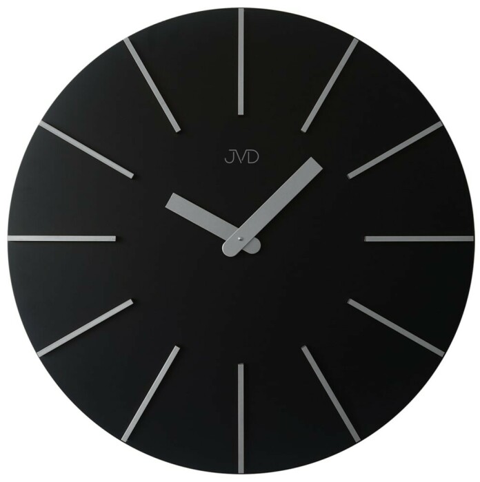 Horloge murale en bois index en relief diametre 70 cm noire