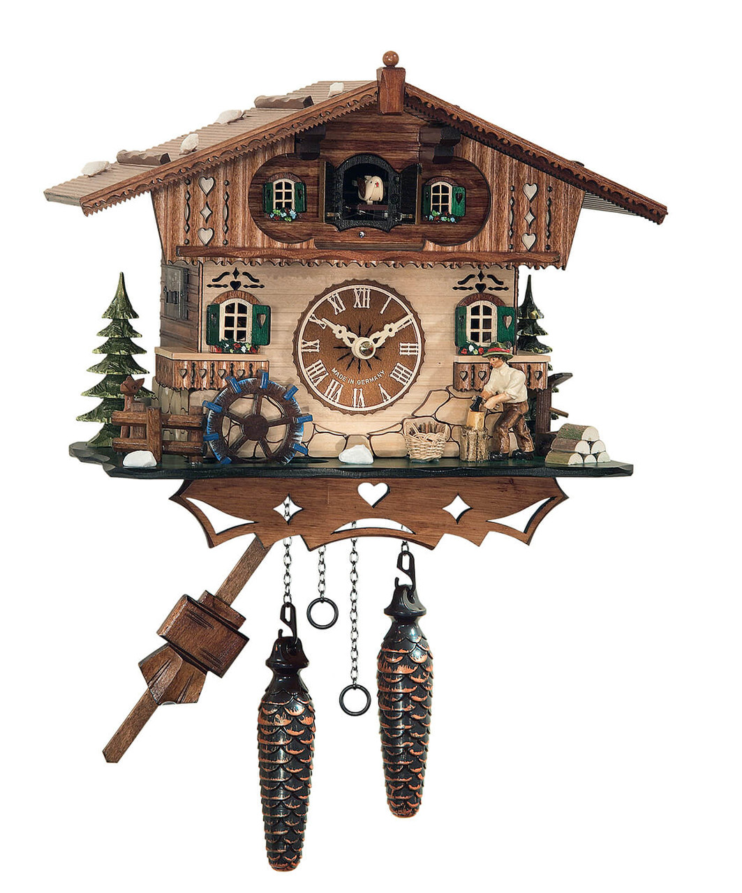 Horloge coucou chalet suisse 2 bois