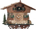 Horloge coucou chalet en bois bicolore 25 cm_zoom