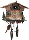Horloge coucou chalet en bois bicolore 25 cm